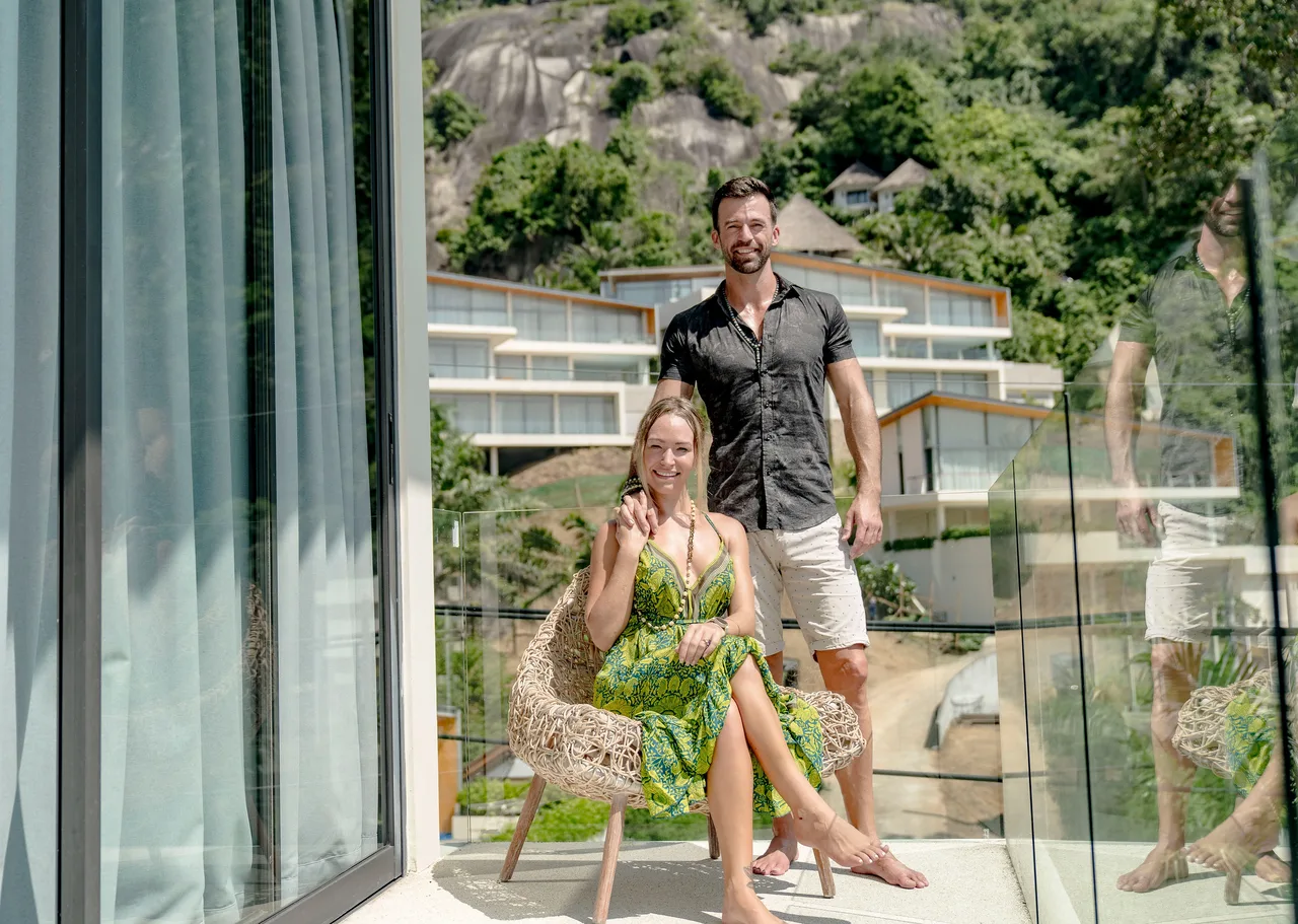 Matt and Kelly Clark at their home on an island in Thailand